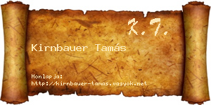 Kirnbauer Tamás névjegykártya